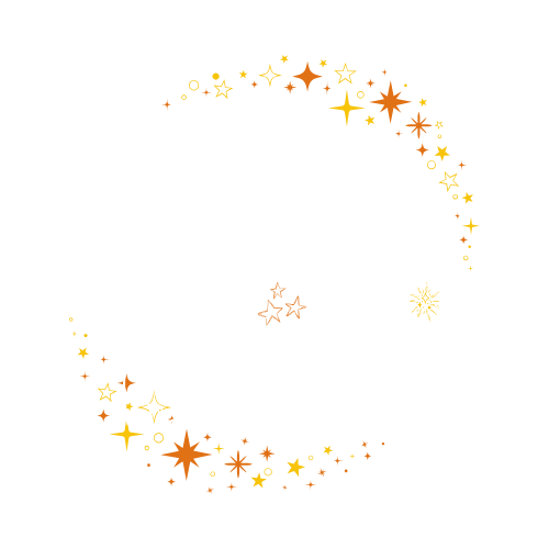 logo Autrice de l'imaginaire, une jeune femme qui lit avec des étoiles en cercle au tour d'elle